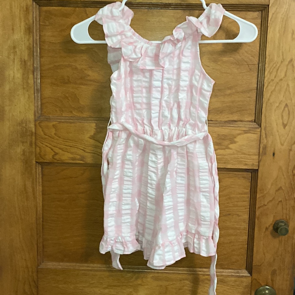 Pink Plaid Ruffle Romper - Picture 3 of 4